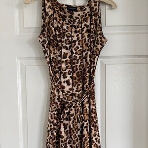 Voir Voir Animal Print Midi Dress